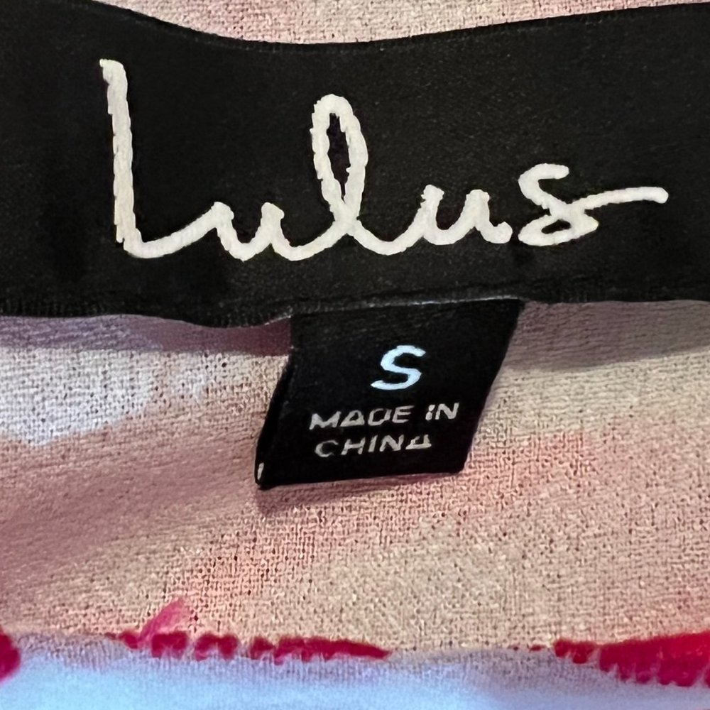 LULUS White & Bright Pink Embroidered Sheath Dress Tunic Size Small - Picture 10 of 10